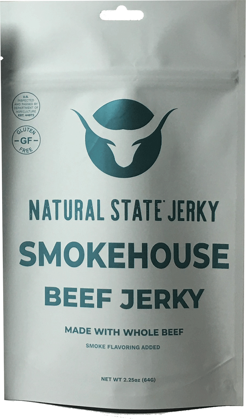 Gourmet Smokehouse Beef Jerky front of bag