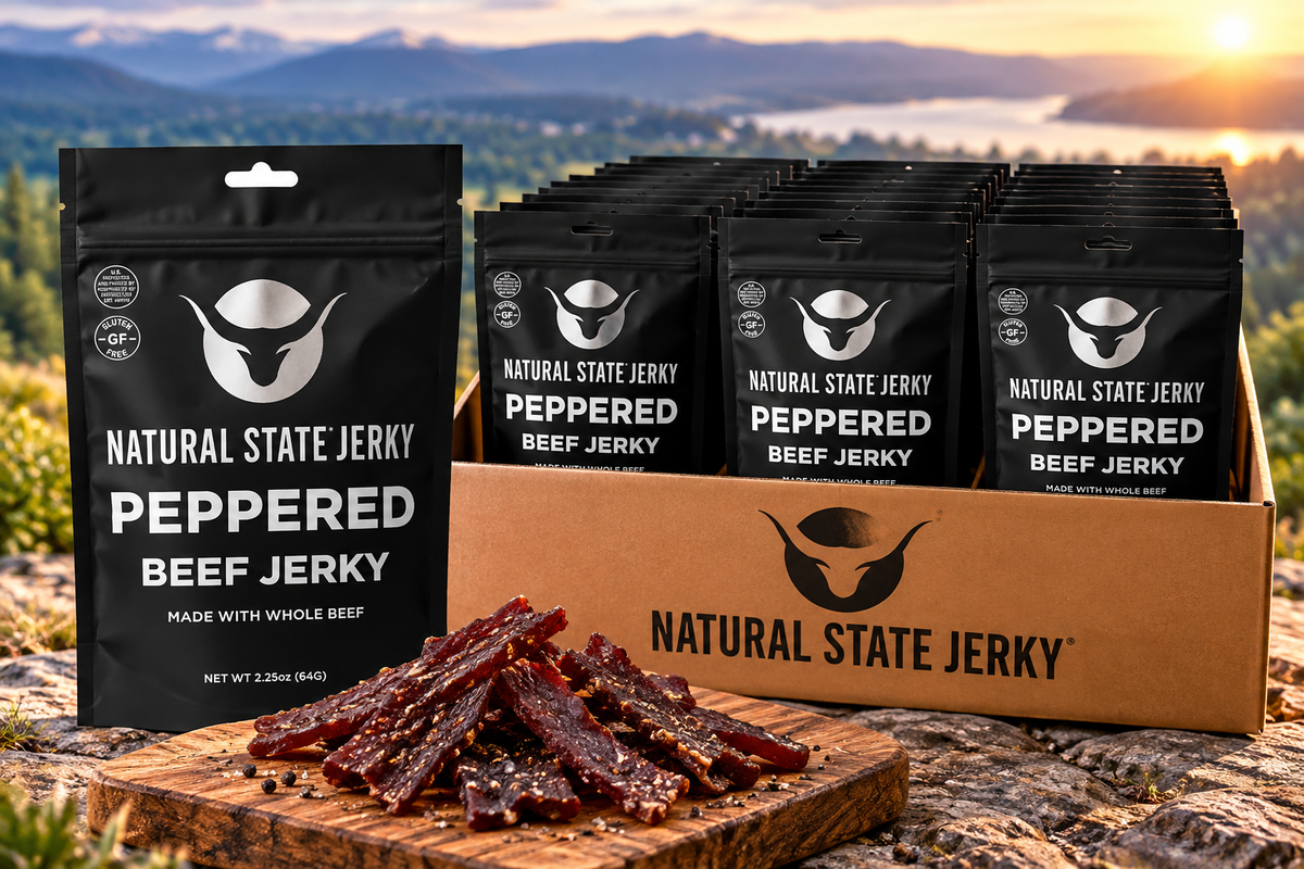 Peppered Beef Jerky Wholesale Case (12 x 2.25 oz) — Pre-Order, Available Oct 30