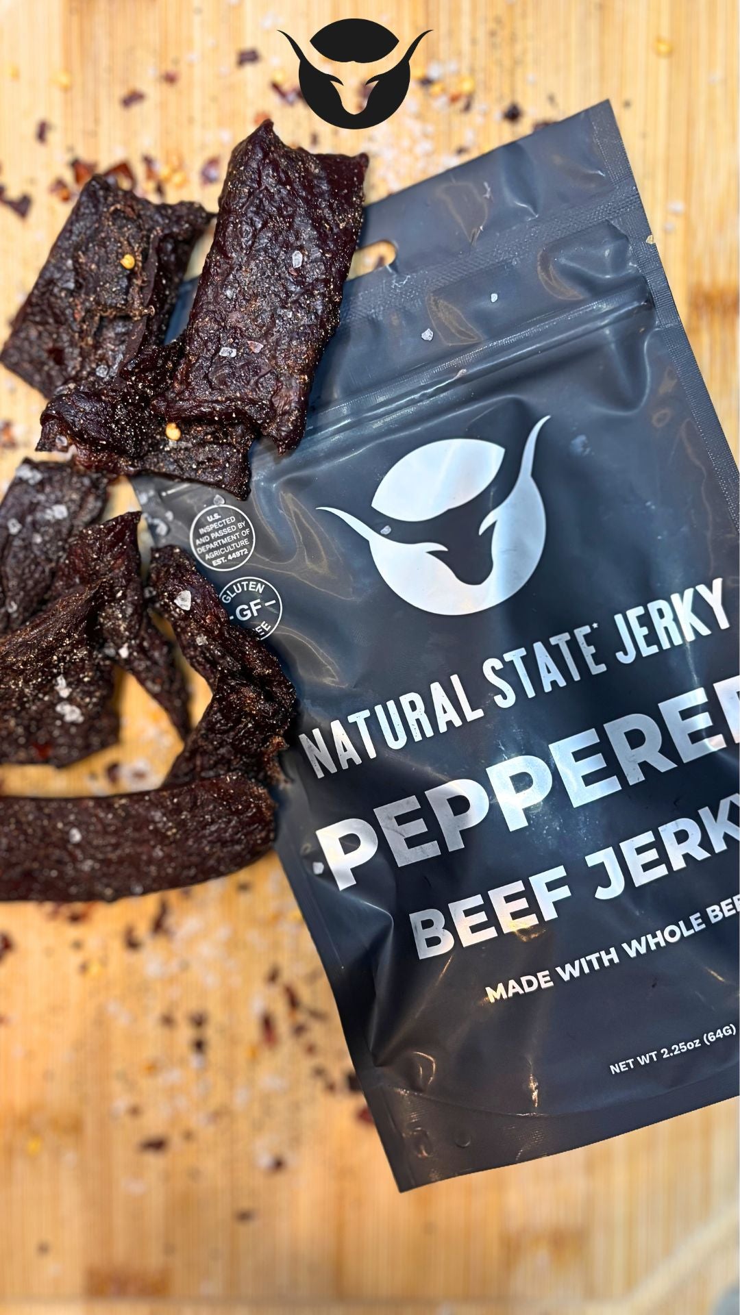 Peppered Beef Jerky Wholesale Case (12 x 2.25 oz) — Pre-Order, Available Oct 30