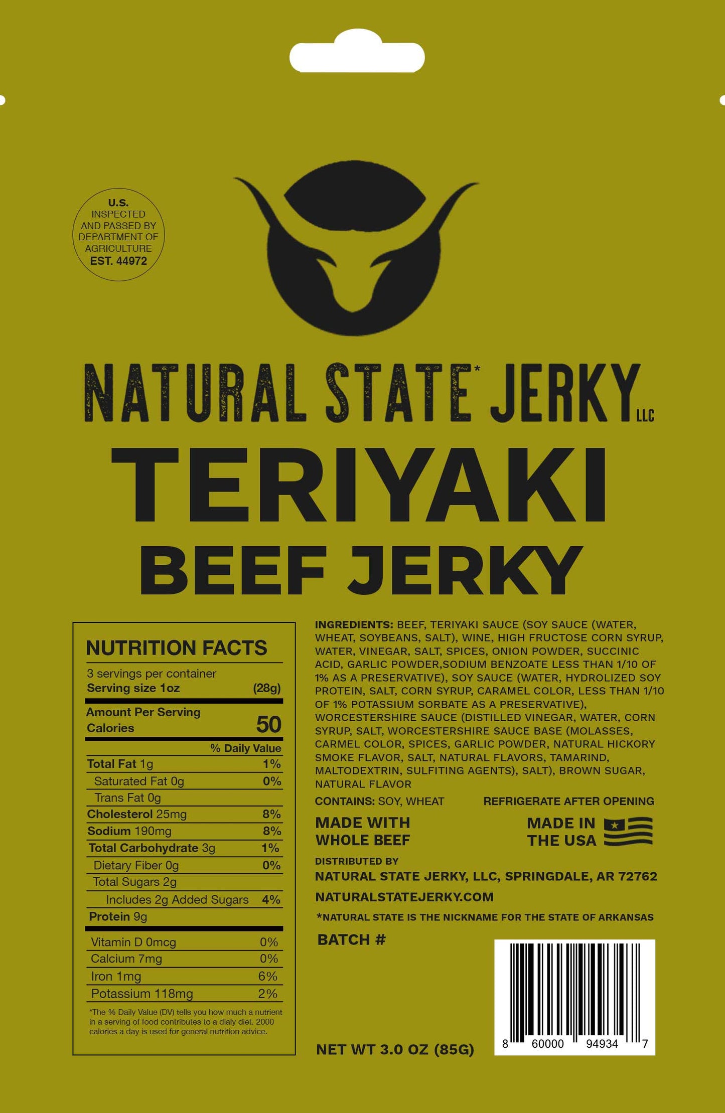 Teriyaki Beef Jerky 3oz